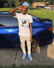 Load image into Gallery viewer, Blue/White "INSTINCTS" Tee