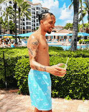 Load image into Gallery viewer, Teal "Smiley" Shorts