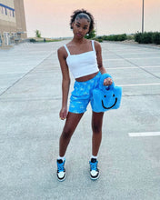 Load image into Gallery viewer, Blue "Smiley" Shorts