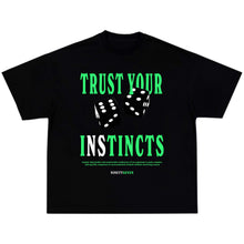 Load image into Gallery viewer, Green/Black "INSTINCTS" Tee