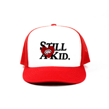 Load image into Gallery viewer, Red/White "@heart" Trucker Hat