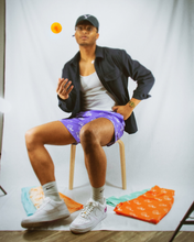 Load image into Gallery viewer, Purple "Smiley" Shorts