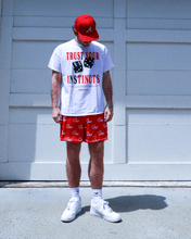 Load image into Gallery viewer, Red/White &quot;INSTINCTS&quot; Tee
