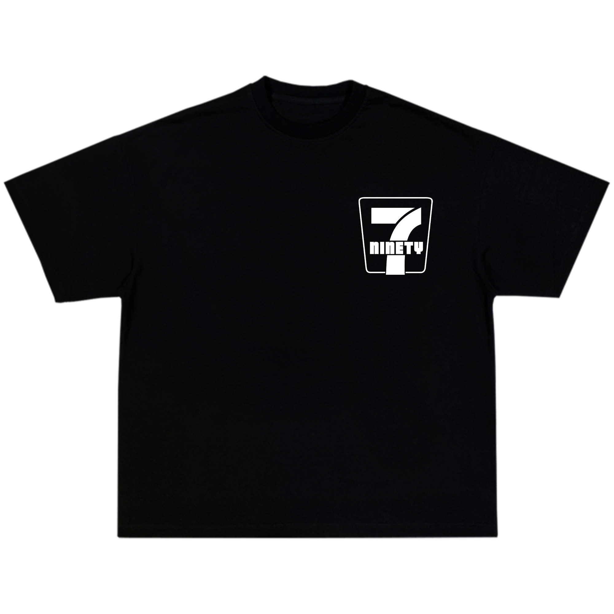 ★GENERAL IDEA★ Essential Basic Round T-Shirt BLACK WBD3L01 Black T with White Logo | Essential Cutz