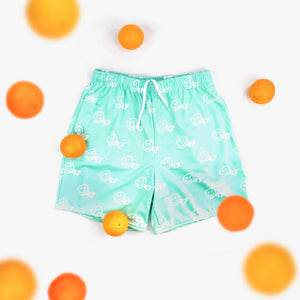 Teal "Smiley" Shorts