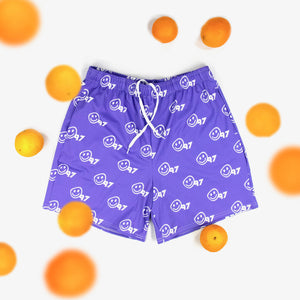 Purple "Smiley" Shorts