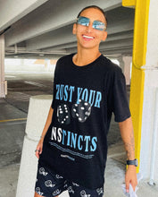 Load image into Gallery viewer, Blue/Black &quot;INSTINCTS&quot; Tee
