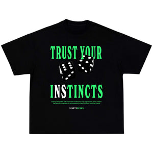 Green/Black "INSTINCTS" Tee