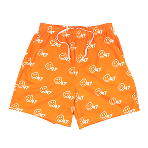 Orange "Smiley" Shorts