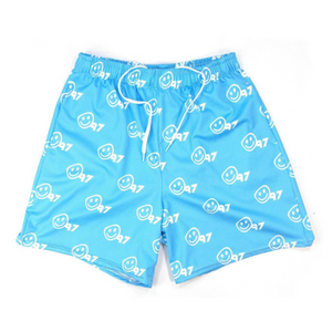 Blue "Smiley" Shorts